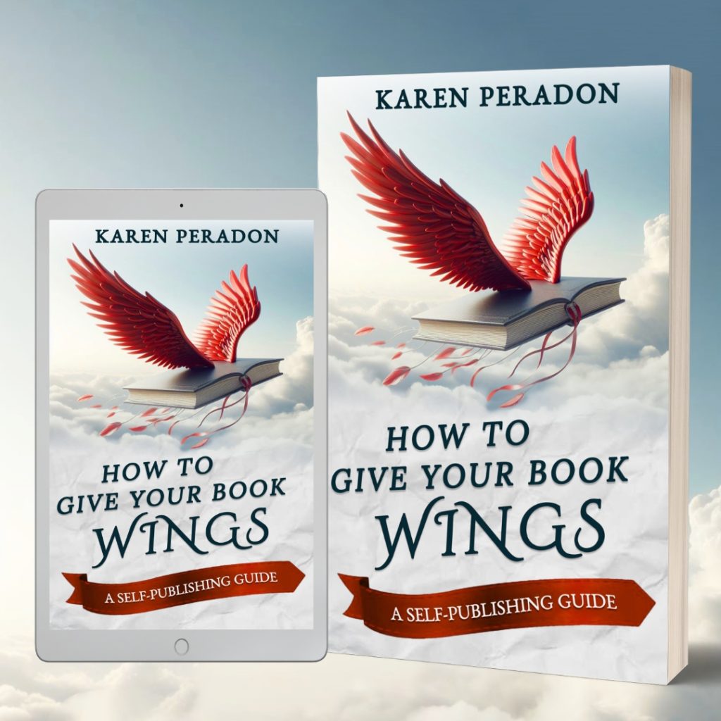 Mockup of book 'How to Give your Book Wings' for the blog post should I design my own book cover.